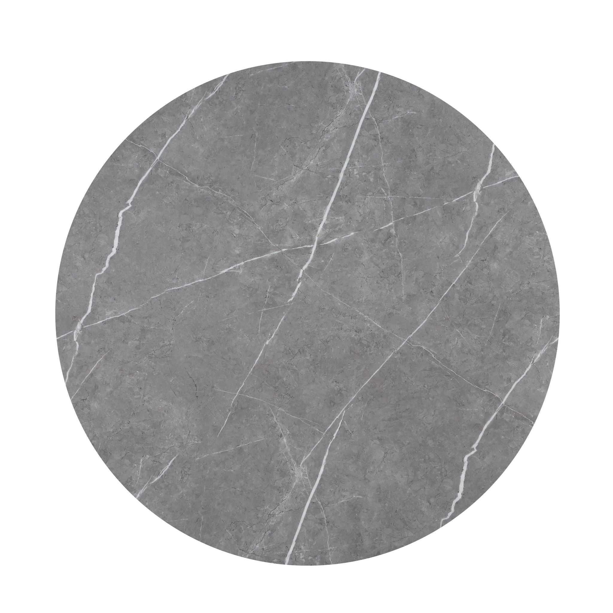 Amy - Round Faux-Marble Dining Table - Gray