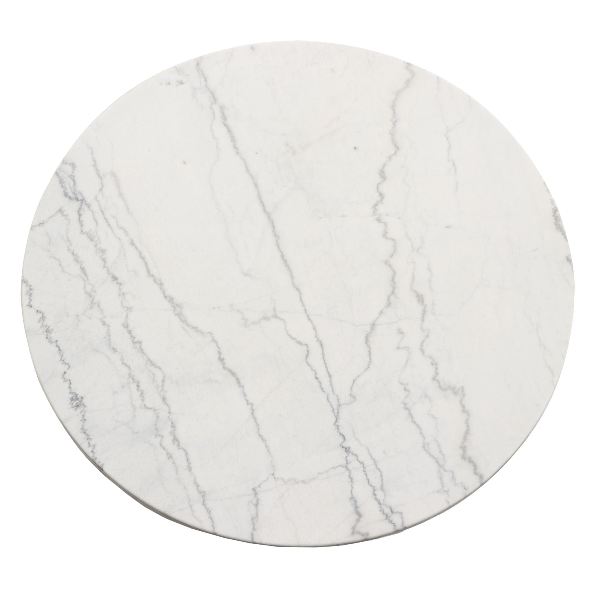 Xena - Marble Top Round Table - White / Black