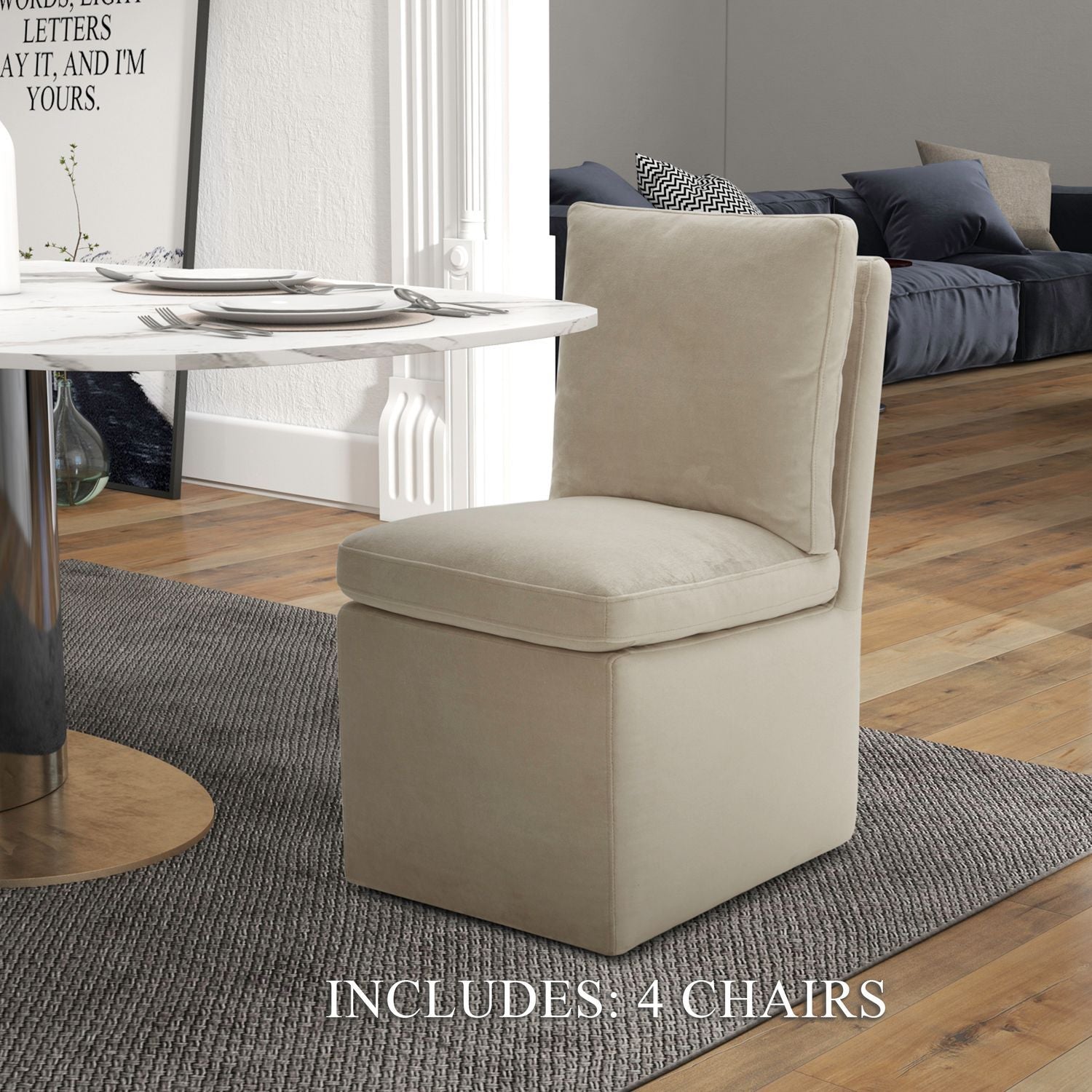 Accent Dining - Accent Dining Chair With Casters