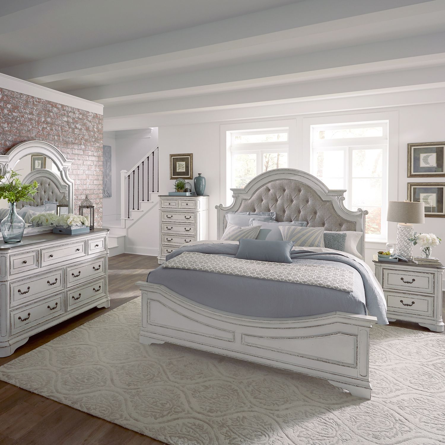 Crazy Low Price - Magnolia Manor Queen or King 6 piece Bedroom Set - Liberty Furniture.