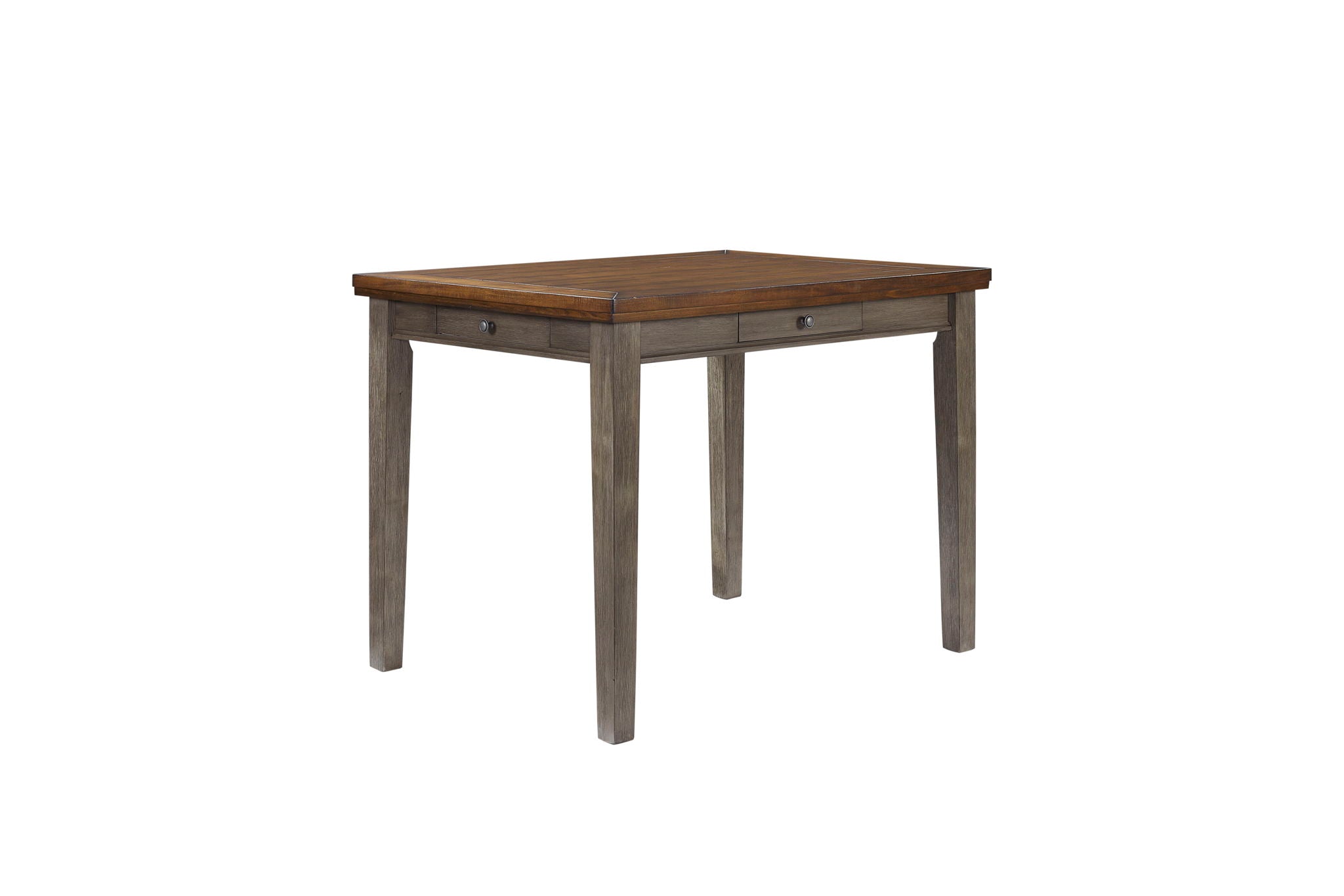 Will Dining - Counter Dining Table With 4 Drawers - Gray / Brown