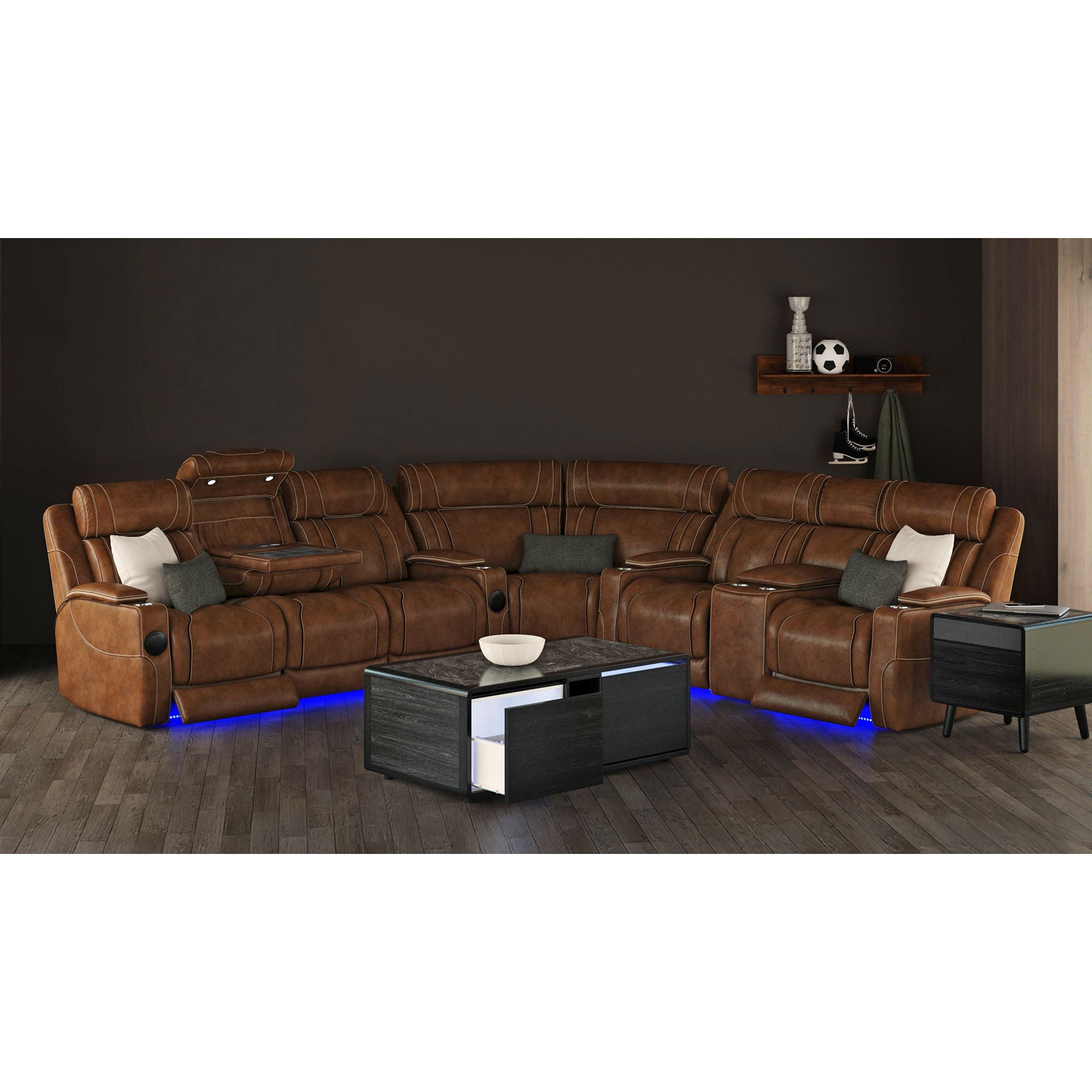 Halo - Square Smart End Table - Black