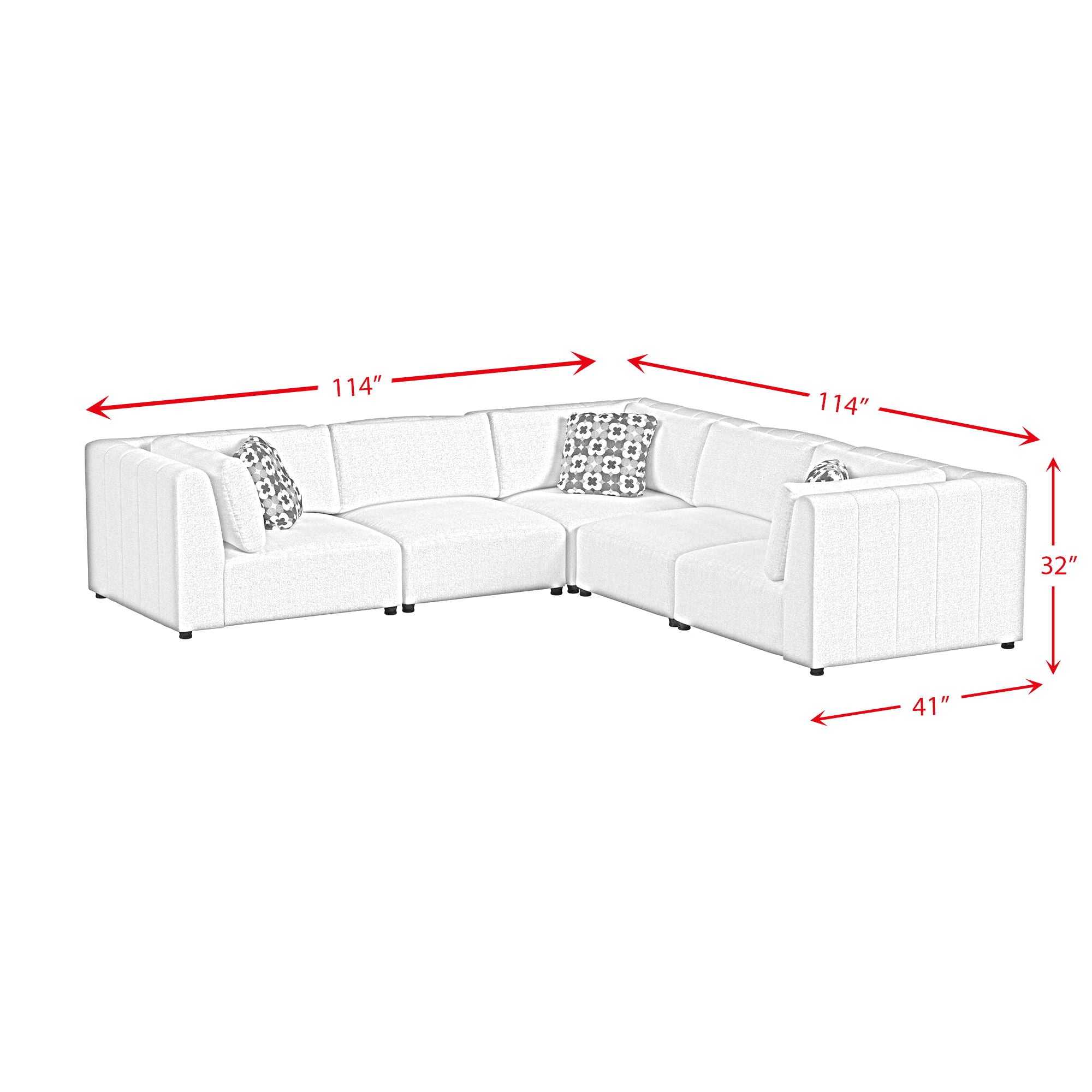 Zandara - 5 Piece Modular Set Sectional With Ottoman - Beige
