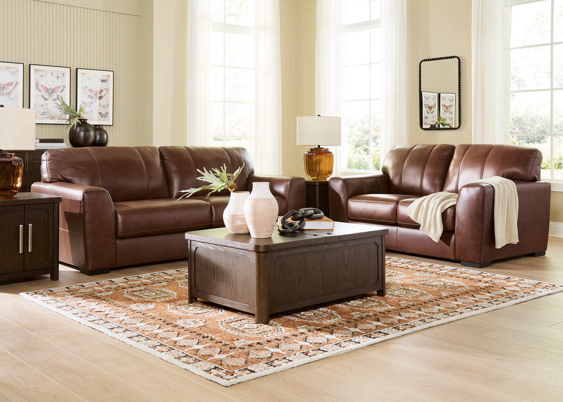 Ashley 729-07 Sofa & Loveseat Set (TOP-GRAIN Leather)