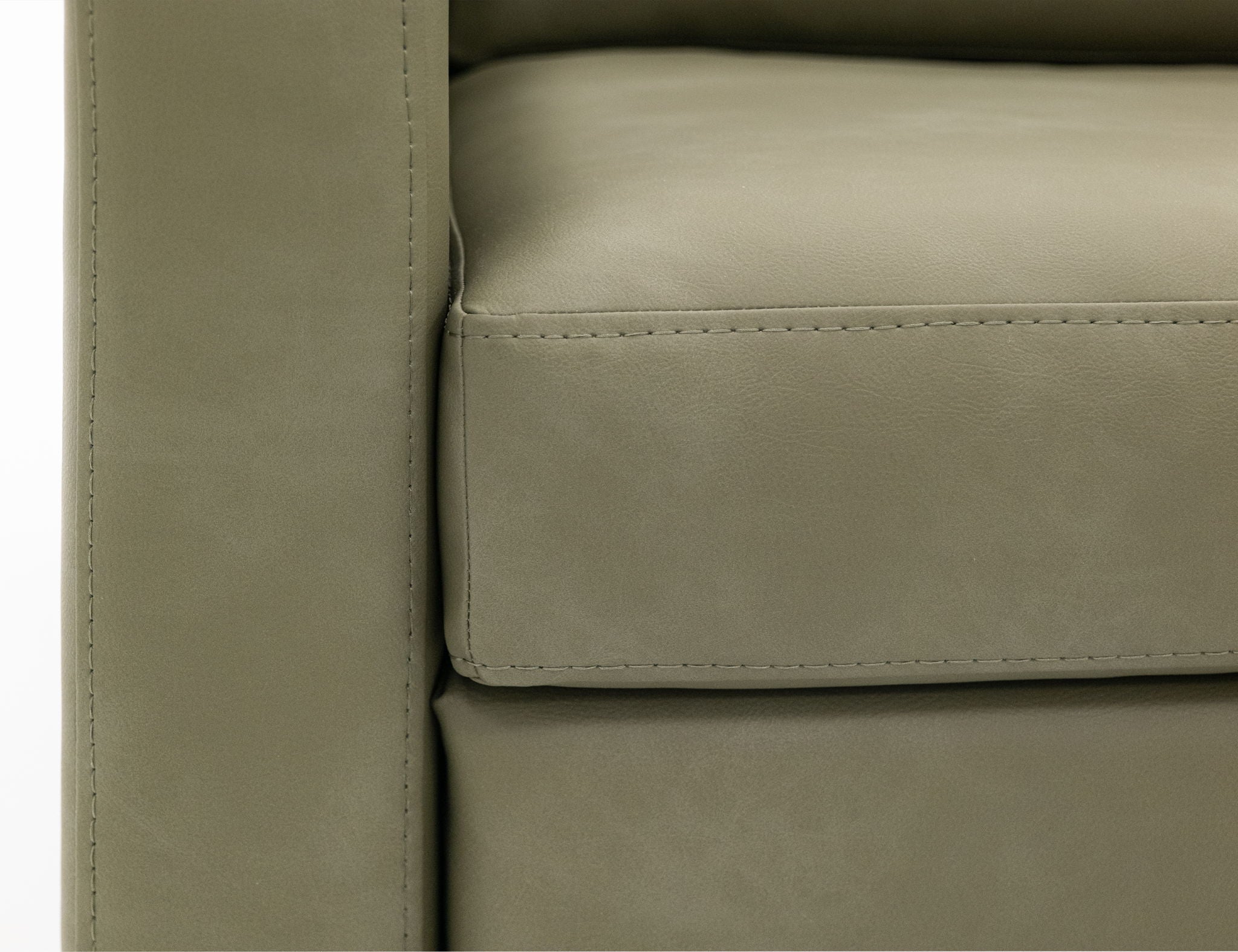 Natural Teca - Loveseat - Olive Green