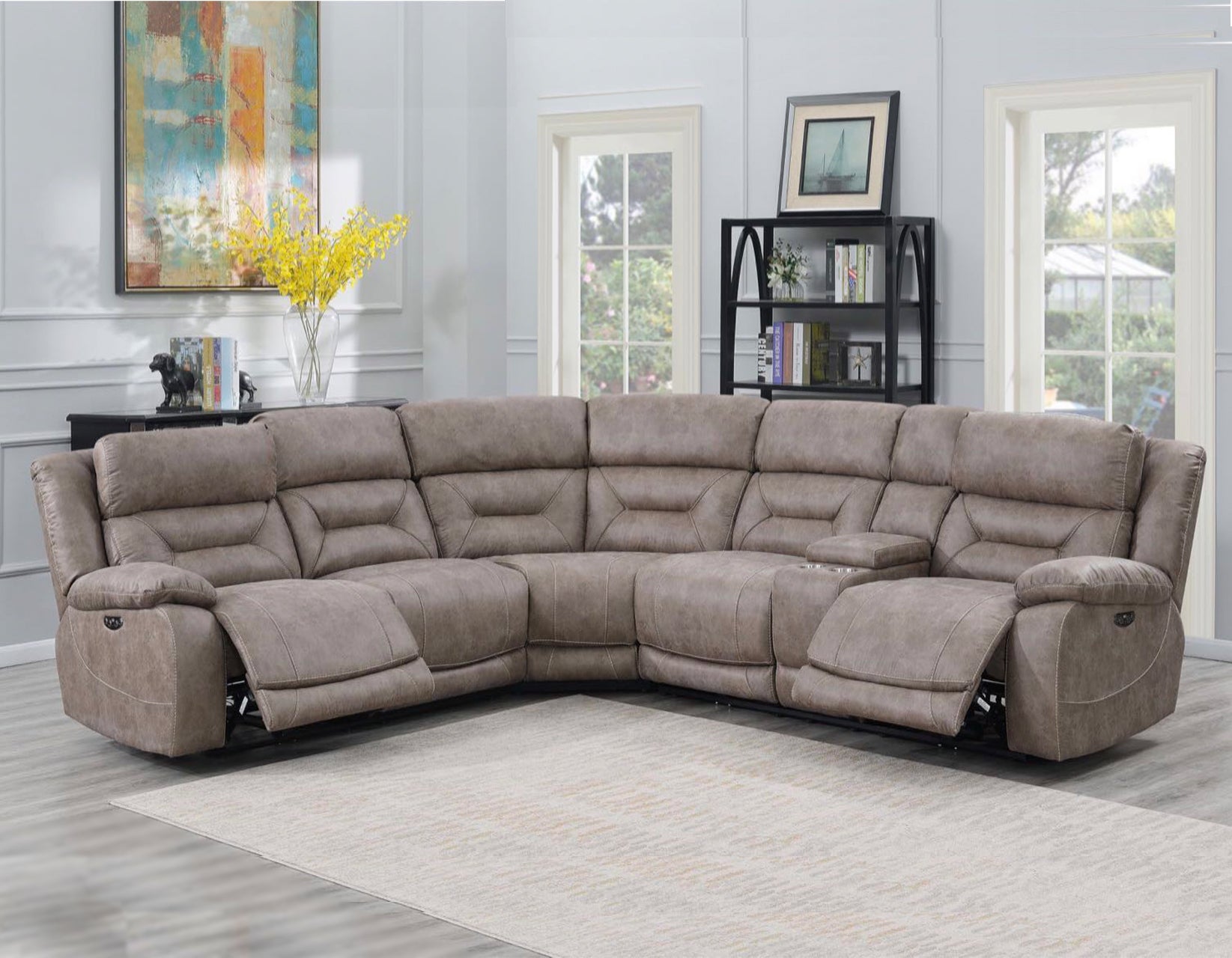 Aria 3 Piece Dual Power Reclining Sectional Desert Sand