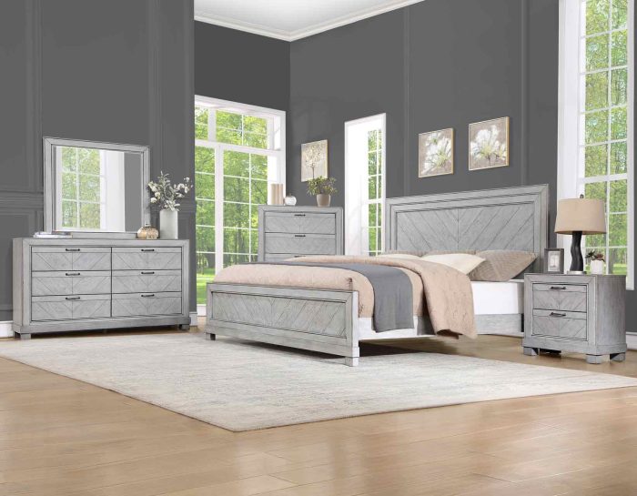 Crazy Low Price - Montana Gray Queen or King 4 Piece Bedroom Set by Steve Silver