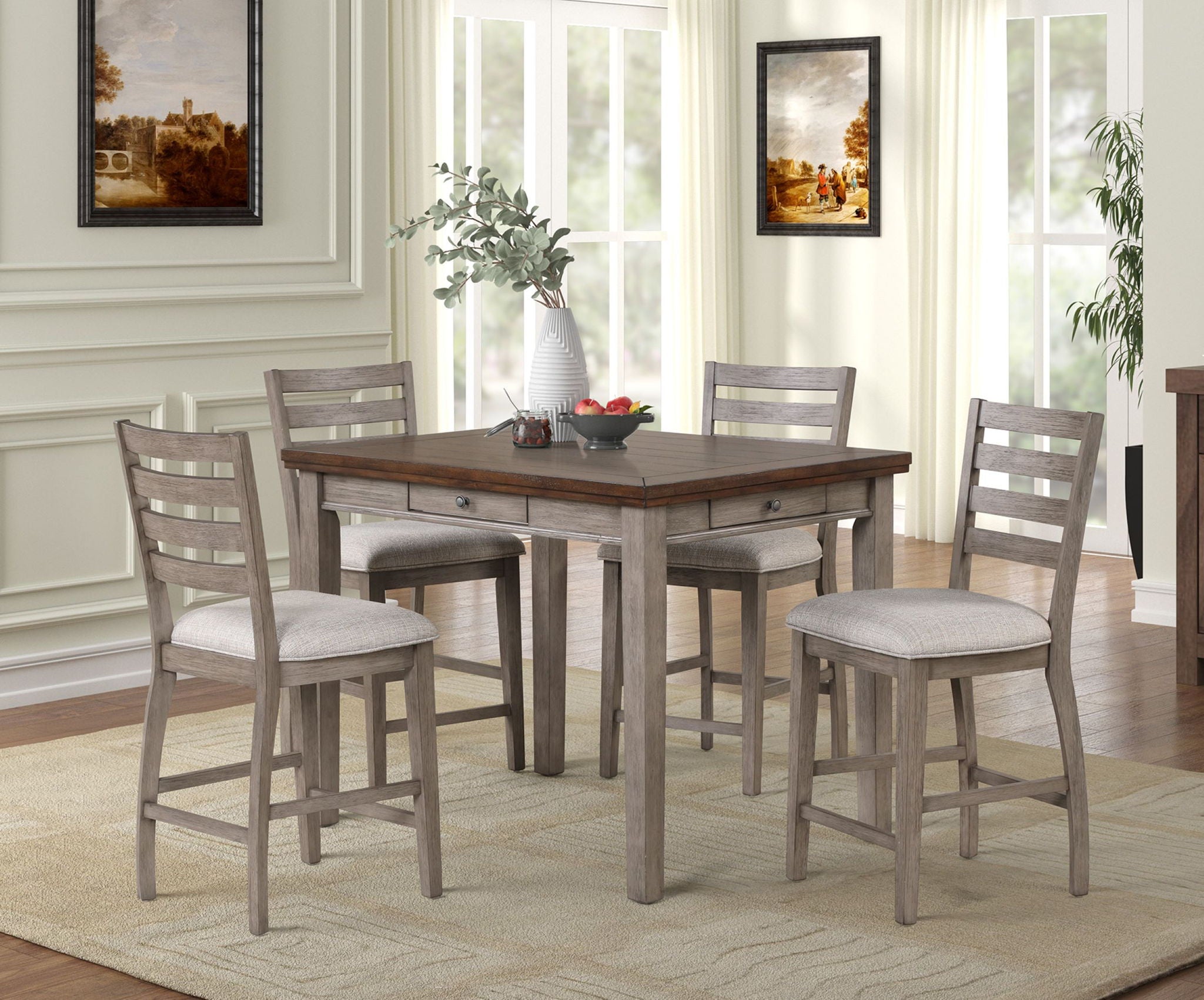 Will Dining - Counter Stools (Set of 2) - Gray / Brown