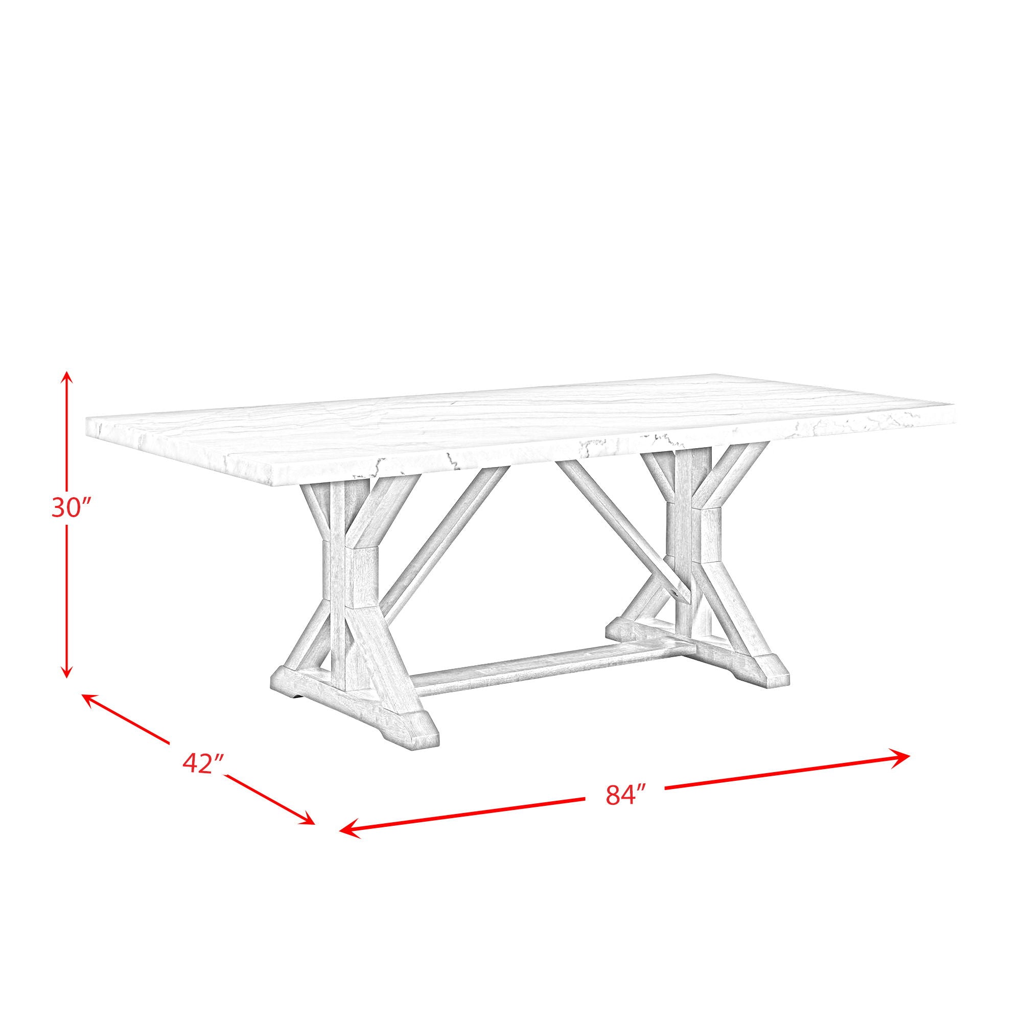 Lakeview - Marble Standard Height Rectangular Dining Table - White
