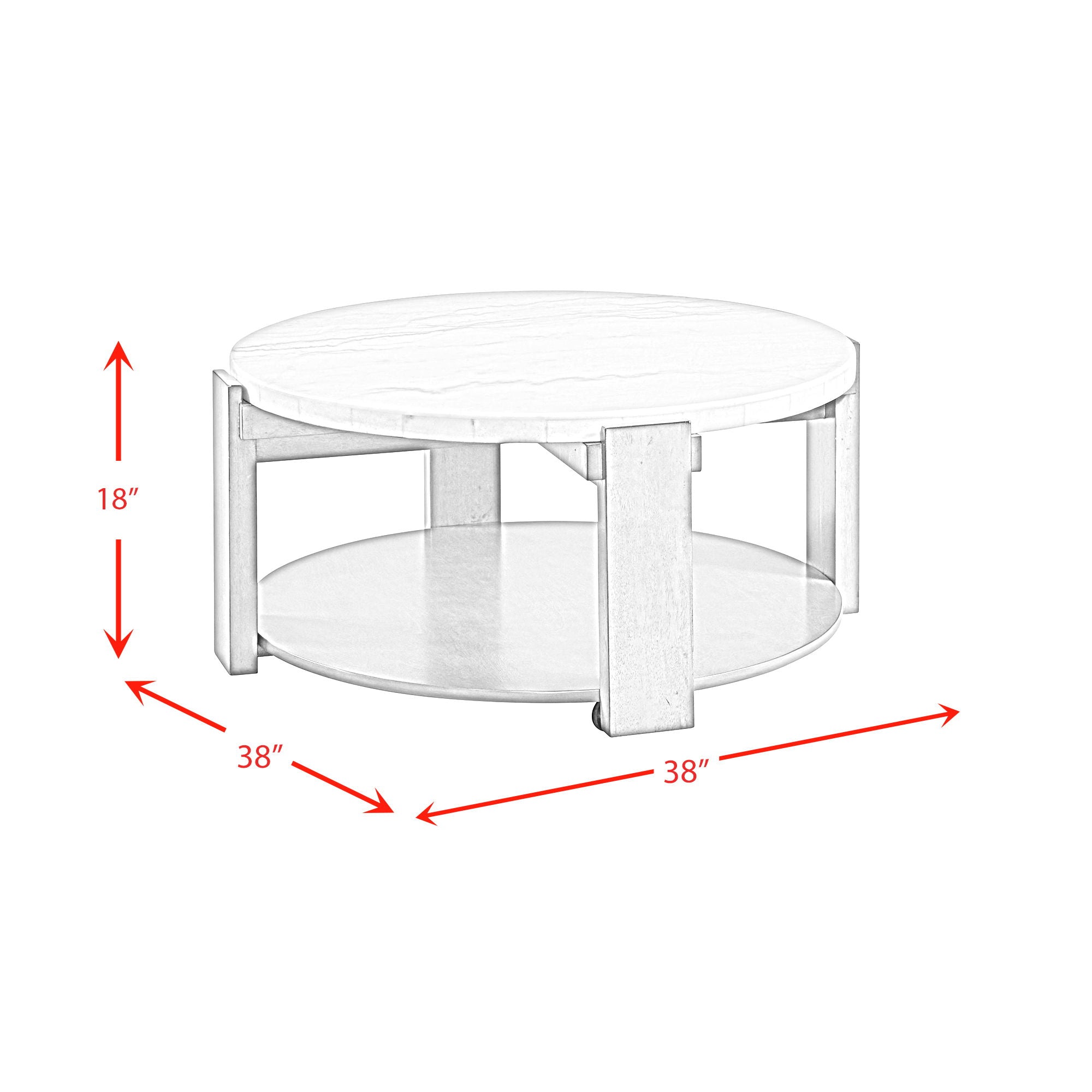 Rosamel - Round Coffee Table - Gray