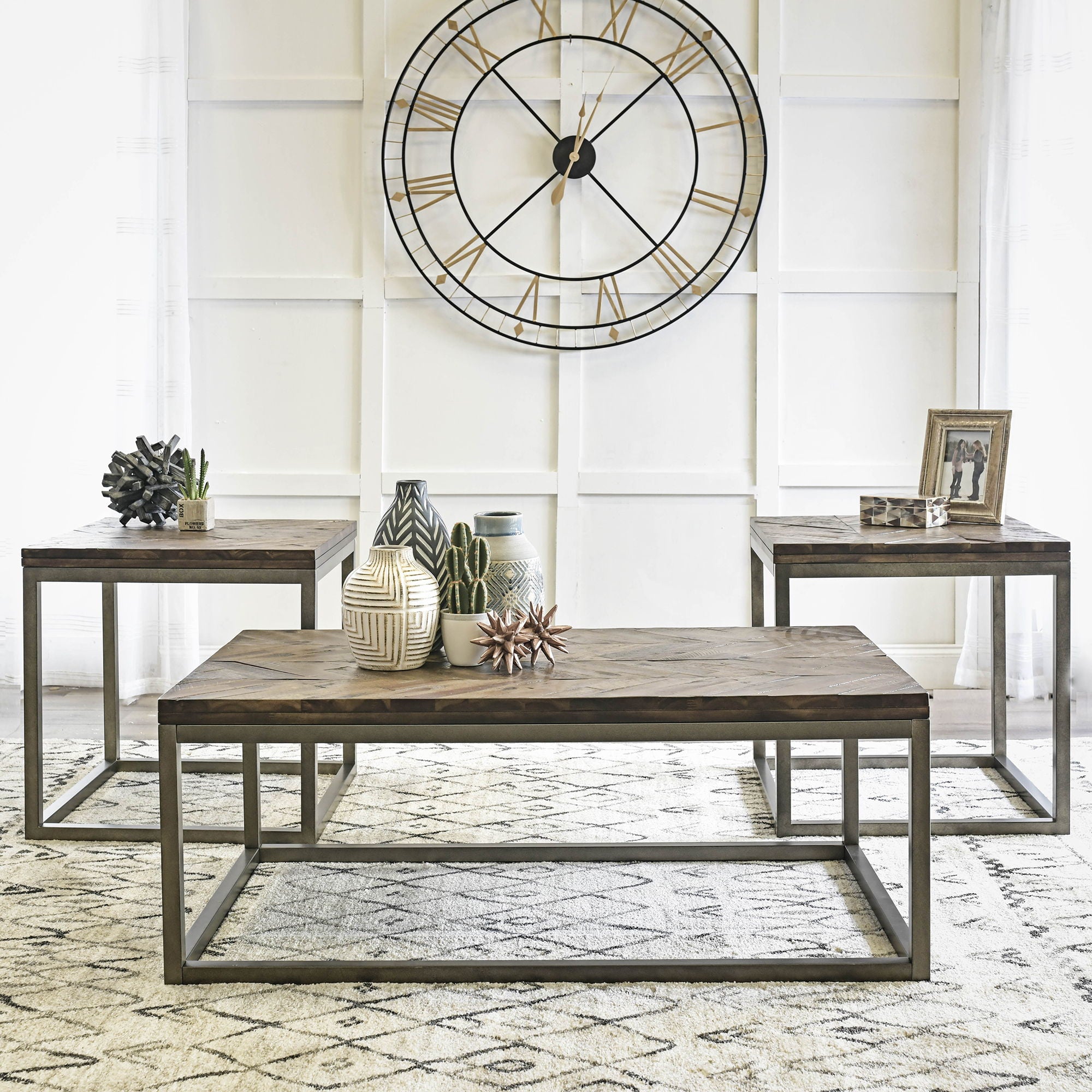 Lorenza - 3 Piece Table Set - Brown