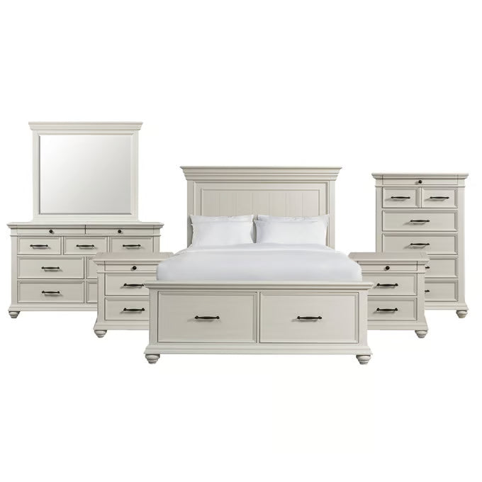 Crazy Low Price - Slater White Queen or King 6 Piece Storage Bedroom Set