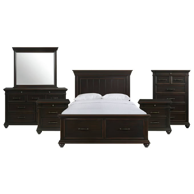 Crazy Low Price Slater Black Queen or King 6 Piece Storage Bedroom Collection from Elements