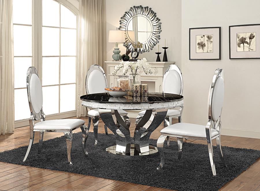 Anchorage 5-piece Round Dining Set Chrome 107891-S5
