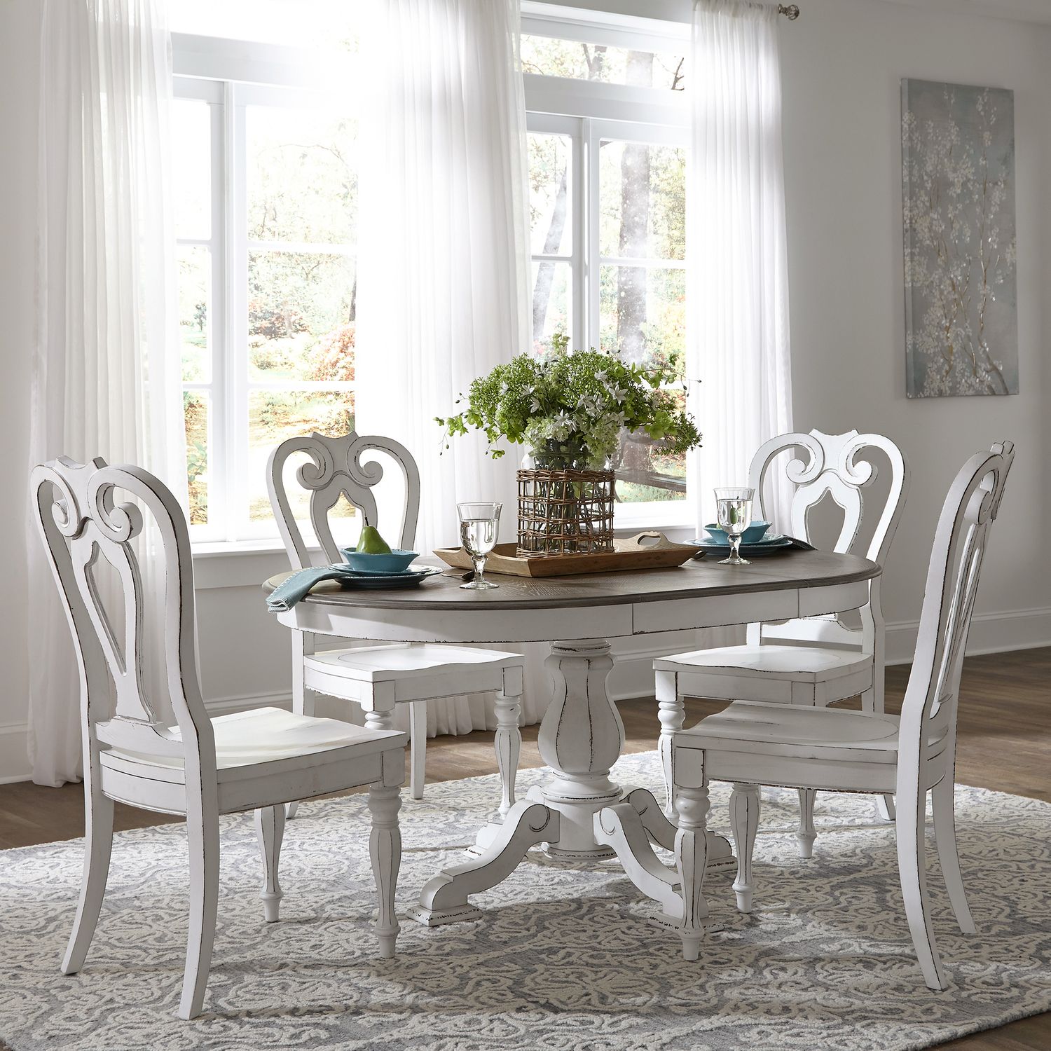 Crazy Low Price - Magnolia Manor 5 Piece Pedestal Table Set by Liberty SKU: 244-DR-5PDS