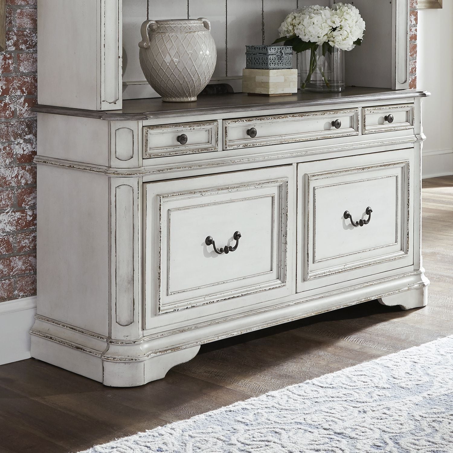 Magnolia Manor Credenza and Hutch by Liberty