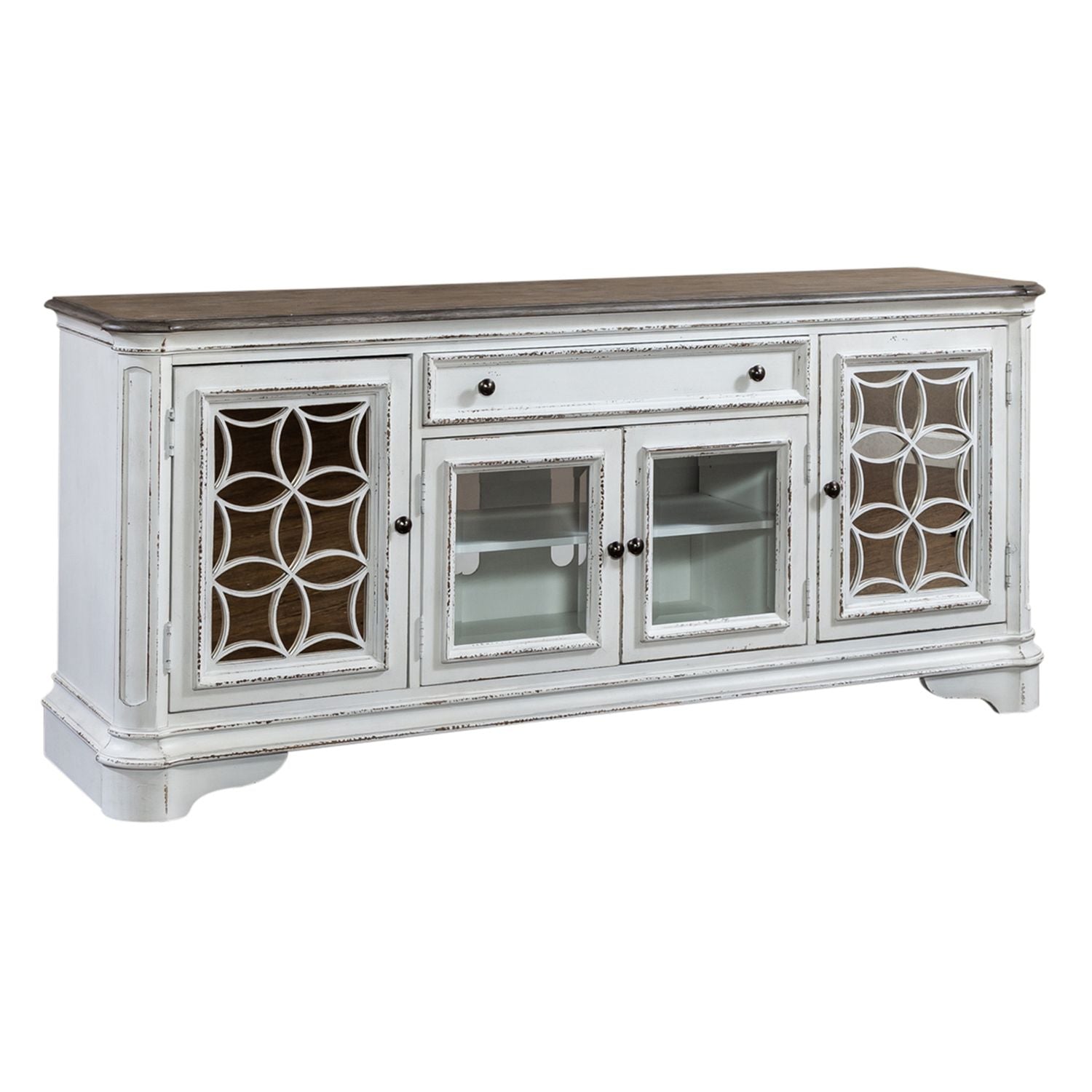 Crazy Low Price - 74in Magnolia Manor Entertainment TV Stand SKU: 244-TV74- Liberty Furniture