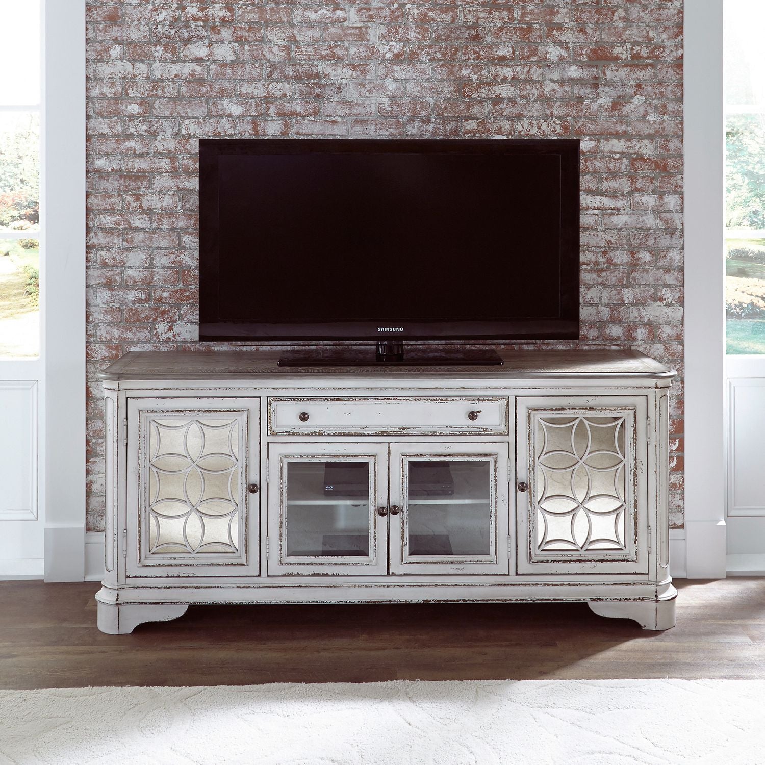 Crazy Low Price - 74in Magnolia Manor Entertainment TV Stand SKU: 244-TV74- Liberty Furniture