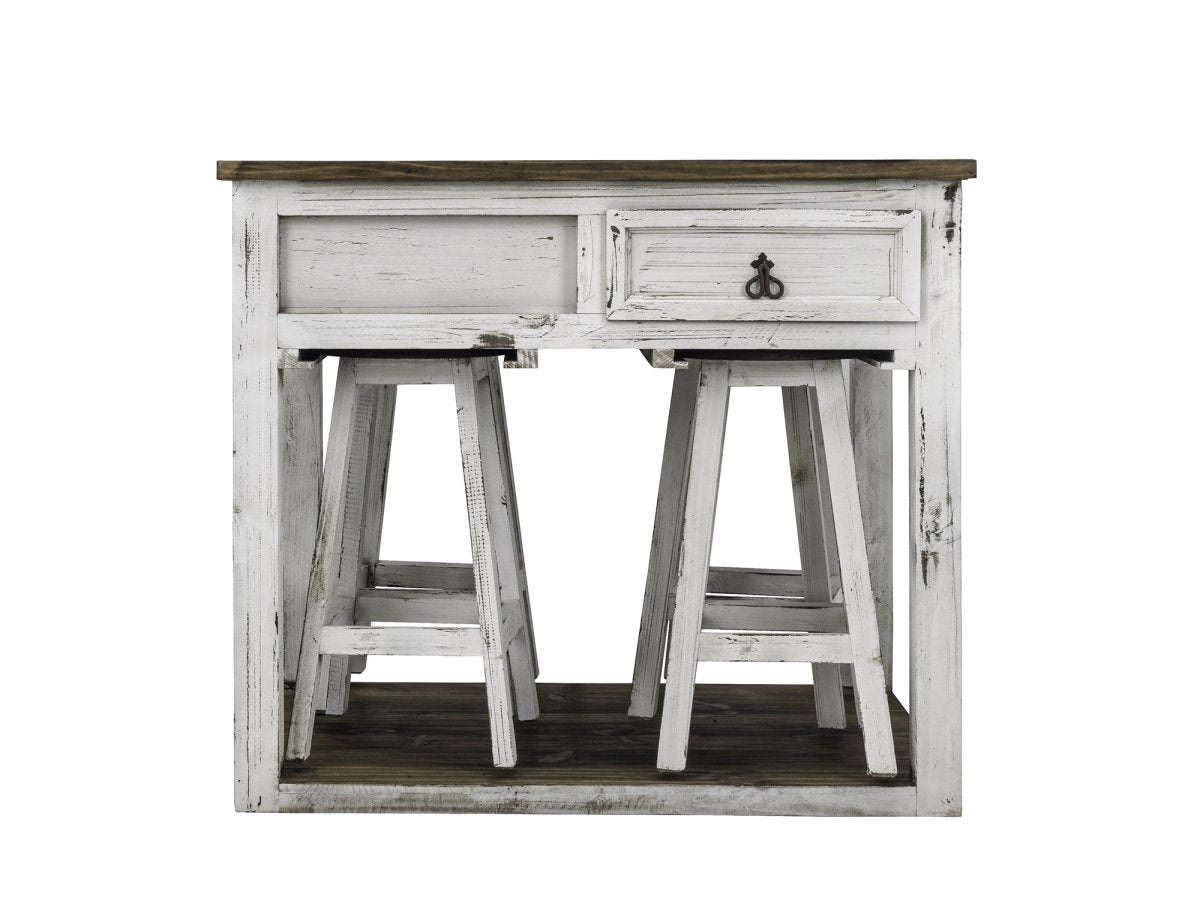 WHITE Rustic 5 PACK KITCHEN ISLAND