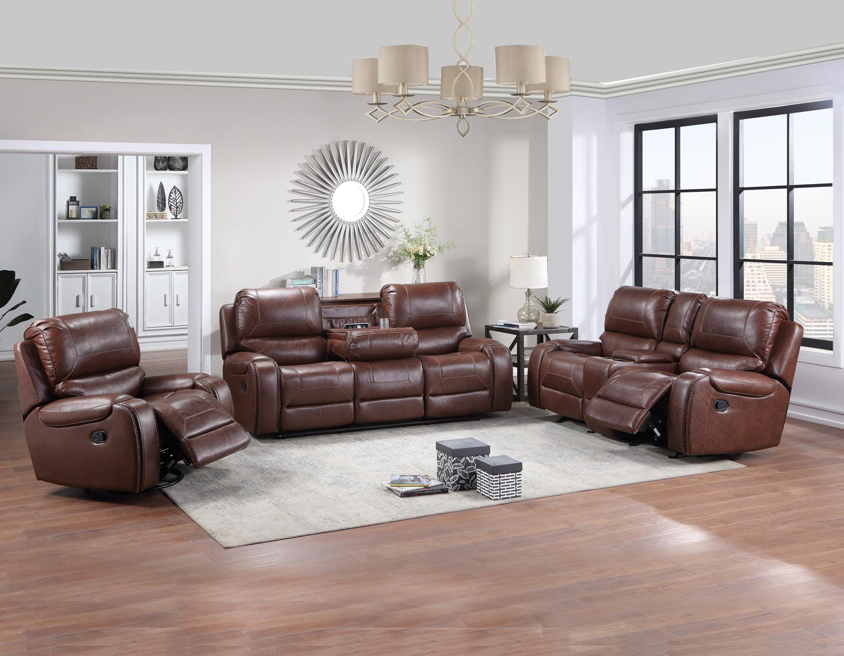 Crazy Low Price - Keily Brown 3 Piece Manual Motion Collection by Steve Silver - Gun Barrel