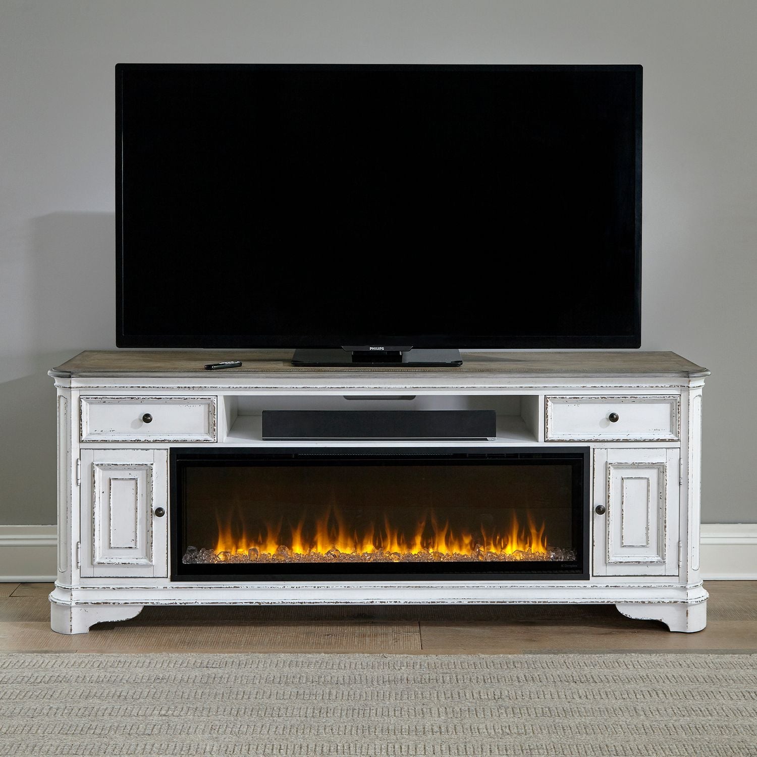 Magnolia Manor 244 - 82 Inch Fireplace TV Console by Liberty Furniture
