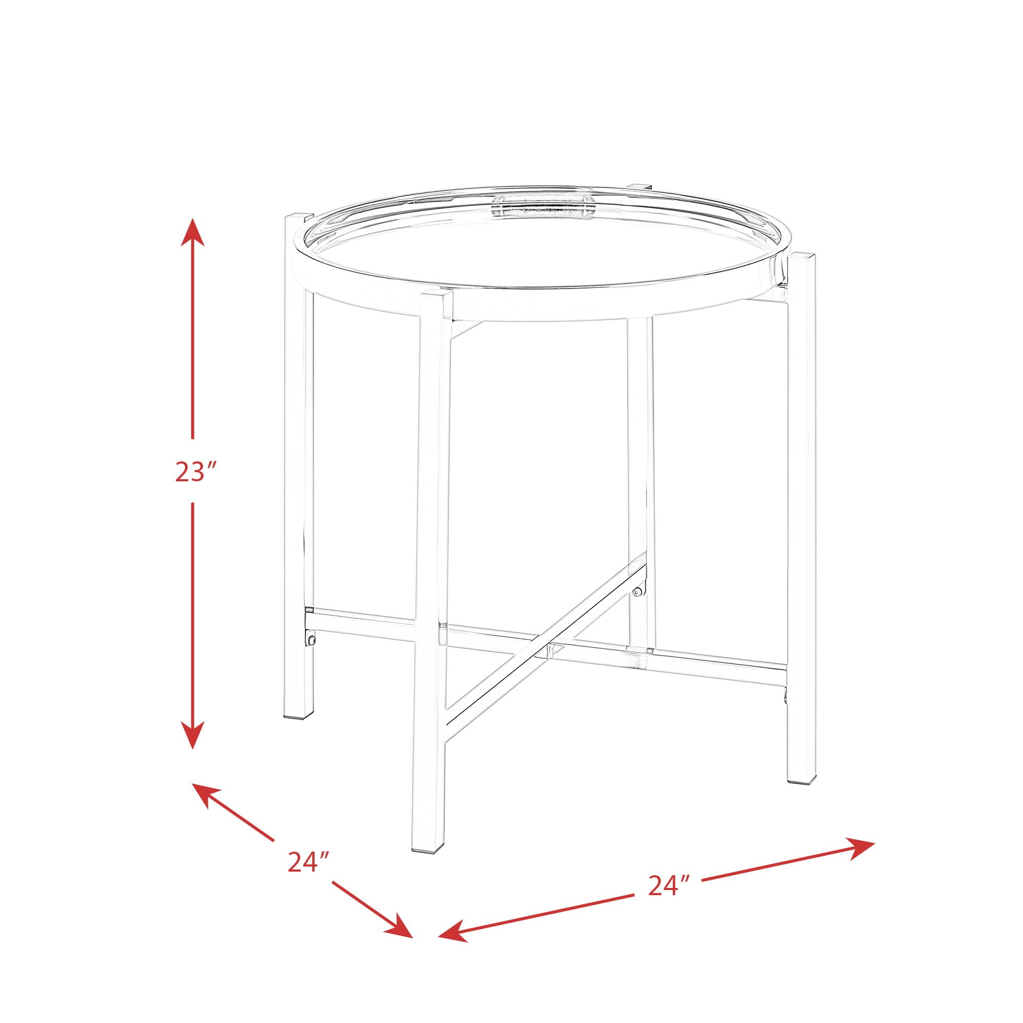 Edith - Round End Table - Dark Nickel