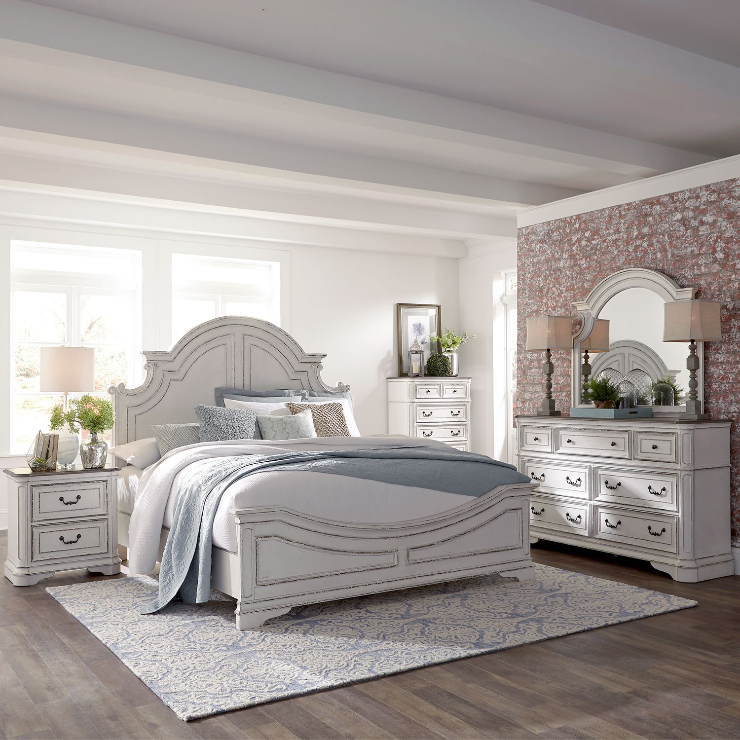 Magnolia Manor Queen or King 6 piece Bedroom Set - Liberty Furniture.