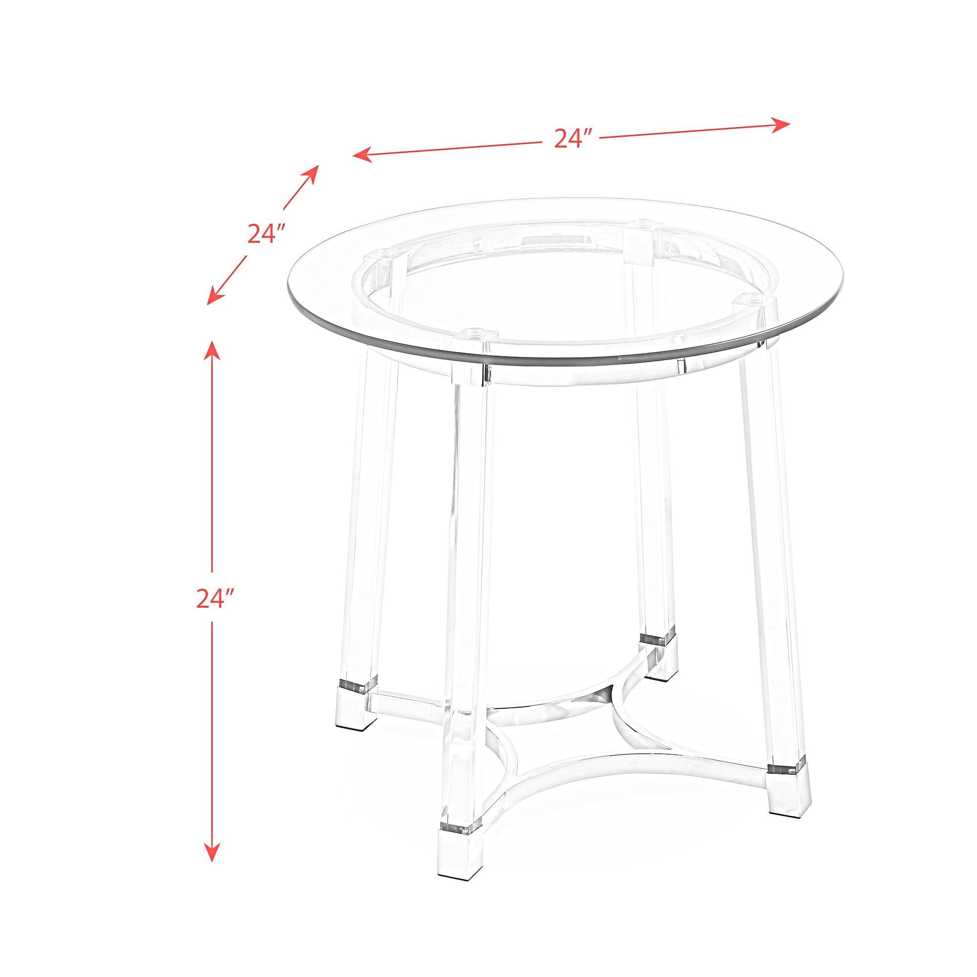 Lucinda - 24.5" End Table - Chrome