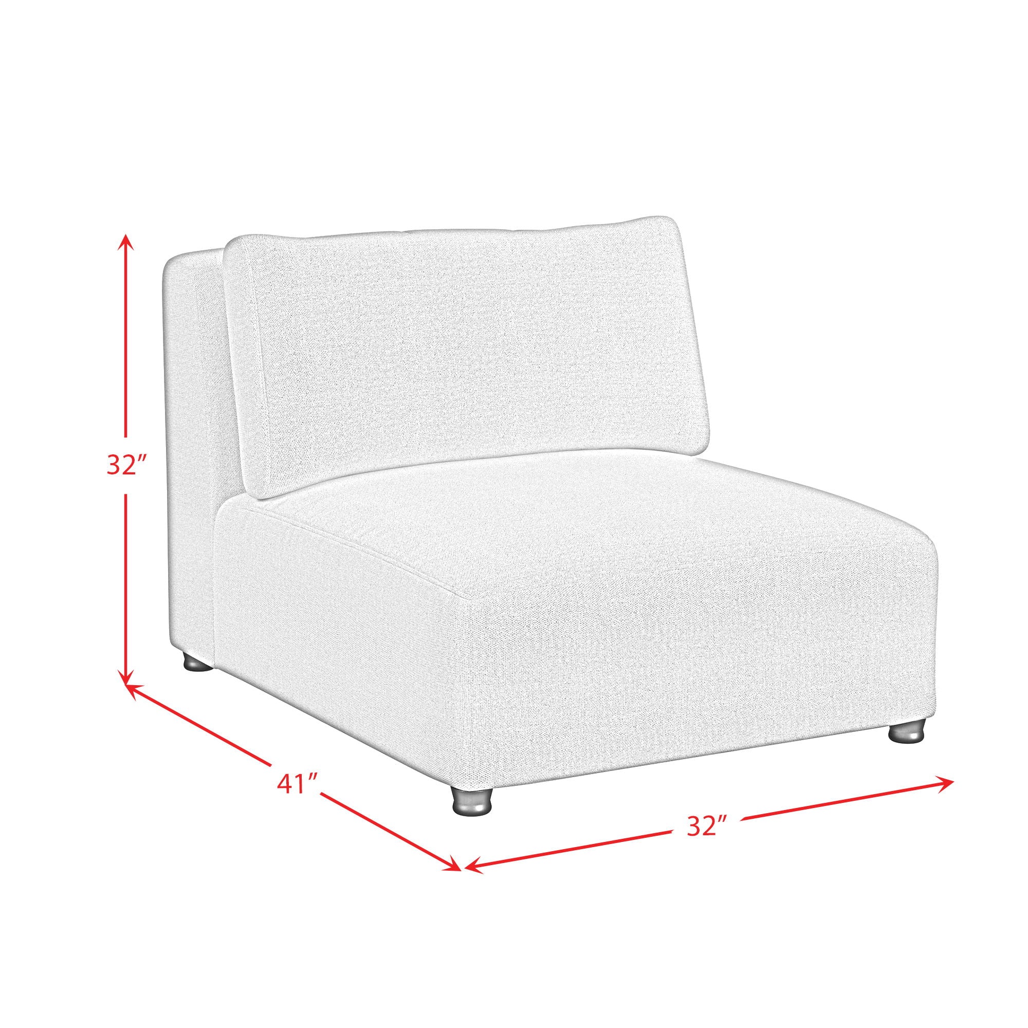 Zandara - Modular Armless Chair - Beige