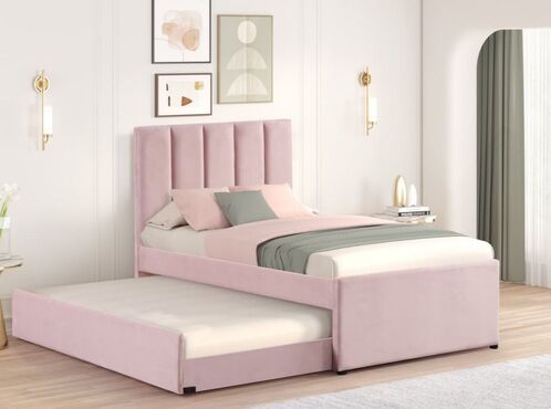 MAYA - Pink Twin or Full Platform Bed w/ Trundle
