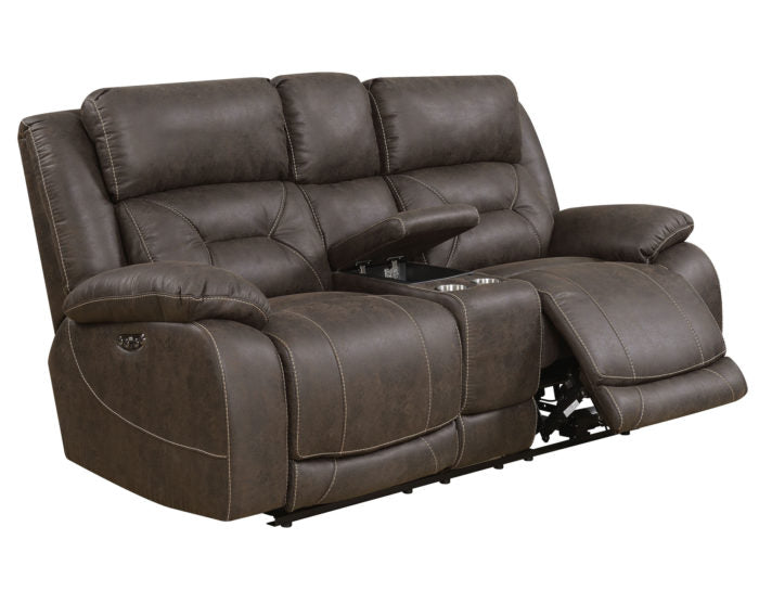 Aria Saddle Brown 3 Piece Dual Power Motion Set(Sofa, Loveseat & Chair) from Steve Silver