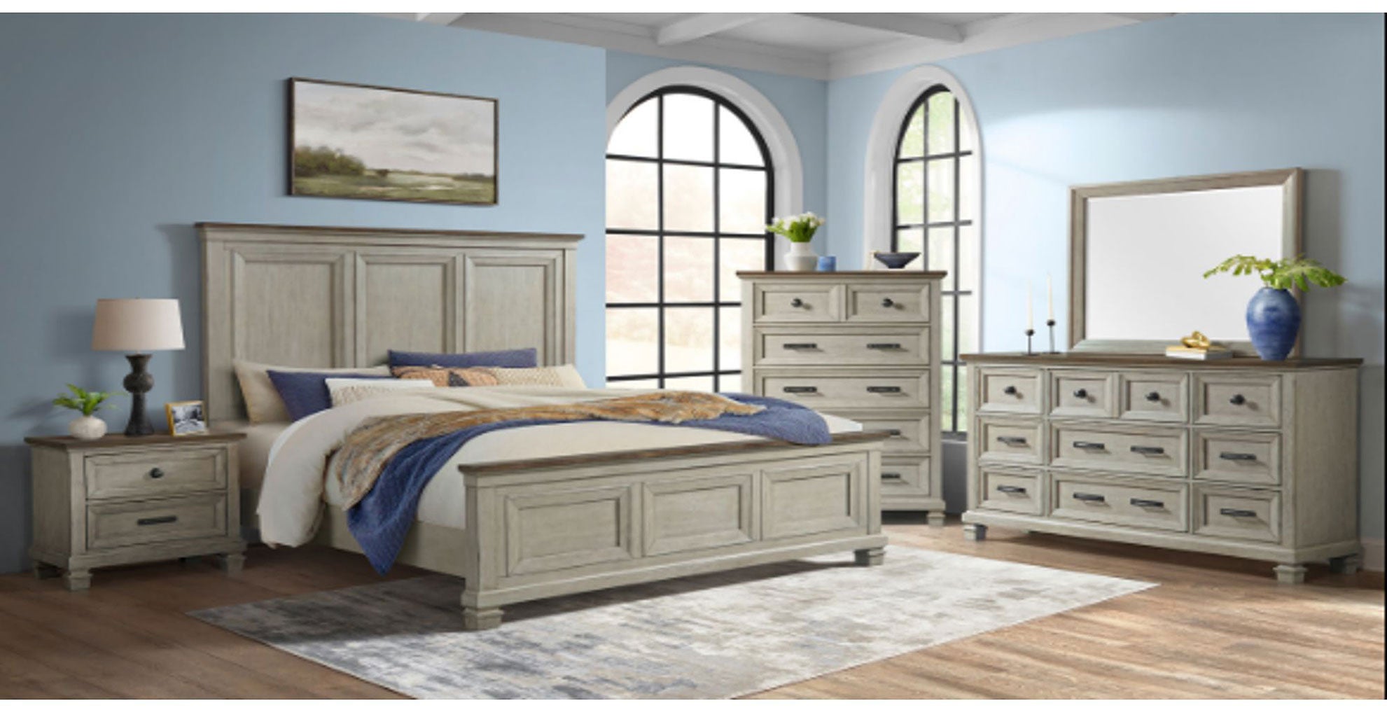 Farmington Queen or King Panel 6 Piece Bed Set from Elements