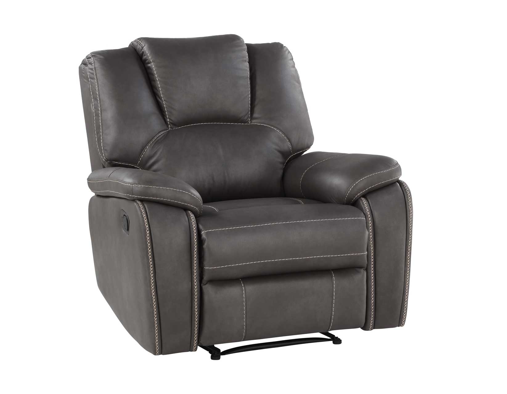 Katrine 3-Piece Manual Motion Set, Charcoal (Sofa, Loveseat & Recliner) from Steve Silver