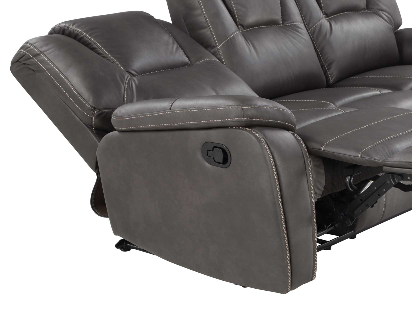 Katrine 3-Piece Manual Motion Set, Charcoal (Sofa, Loveseat & Recliner) from Steve Silver