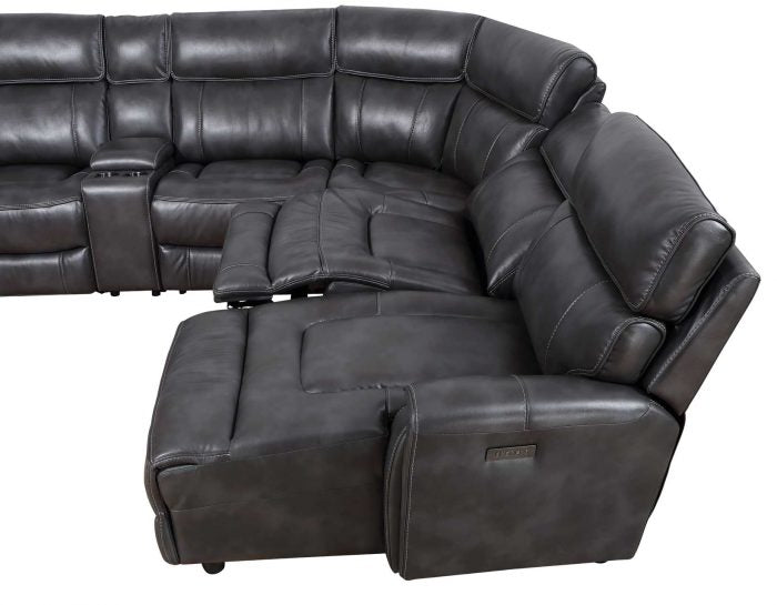 Provo Charcoal 6-Piece Dual-Power Chaise Sectional by Steve Silver