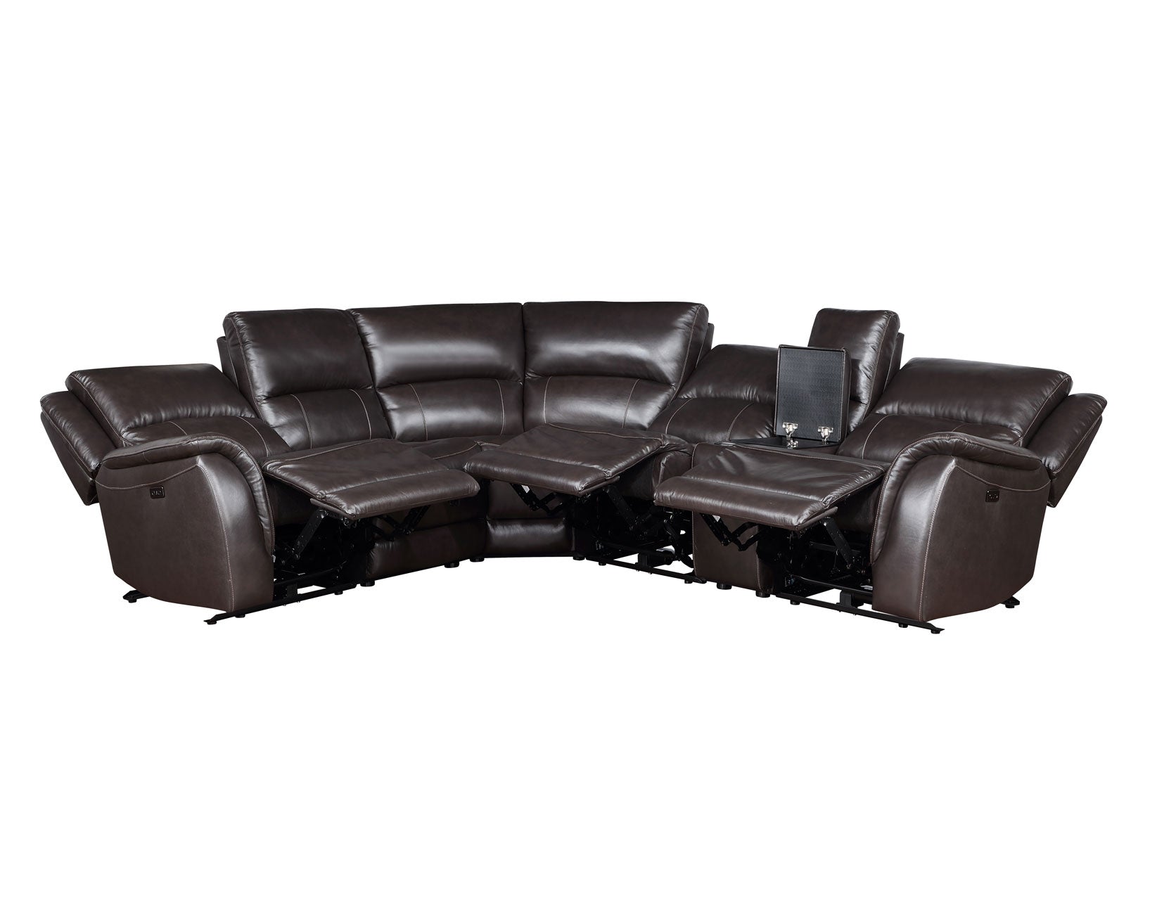 Alexandria Leather 6-Piece Power Reclining Set, Chocolate by Steve Silver
