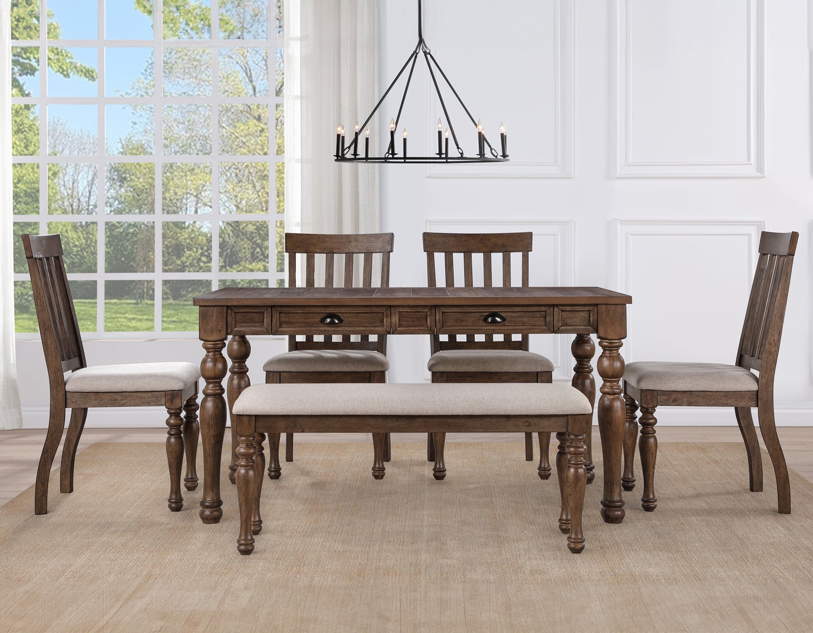 Joanna 6-Piece Dining Set, Brown by Steve Silver