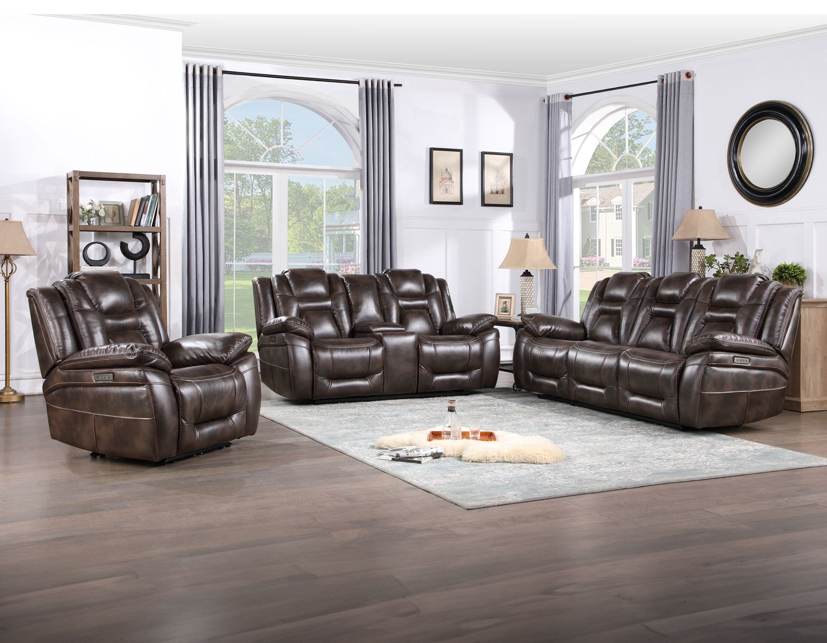 3 piece leather recliner set new arrivals