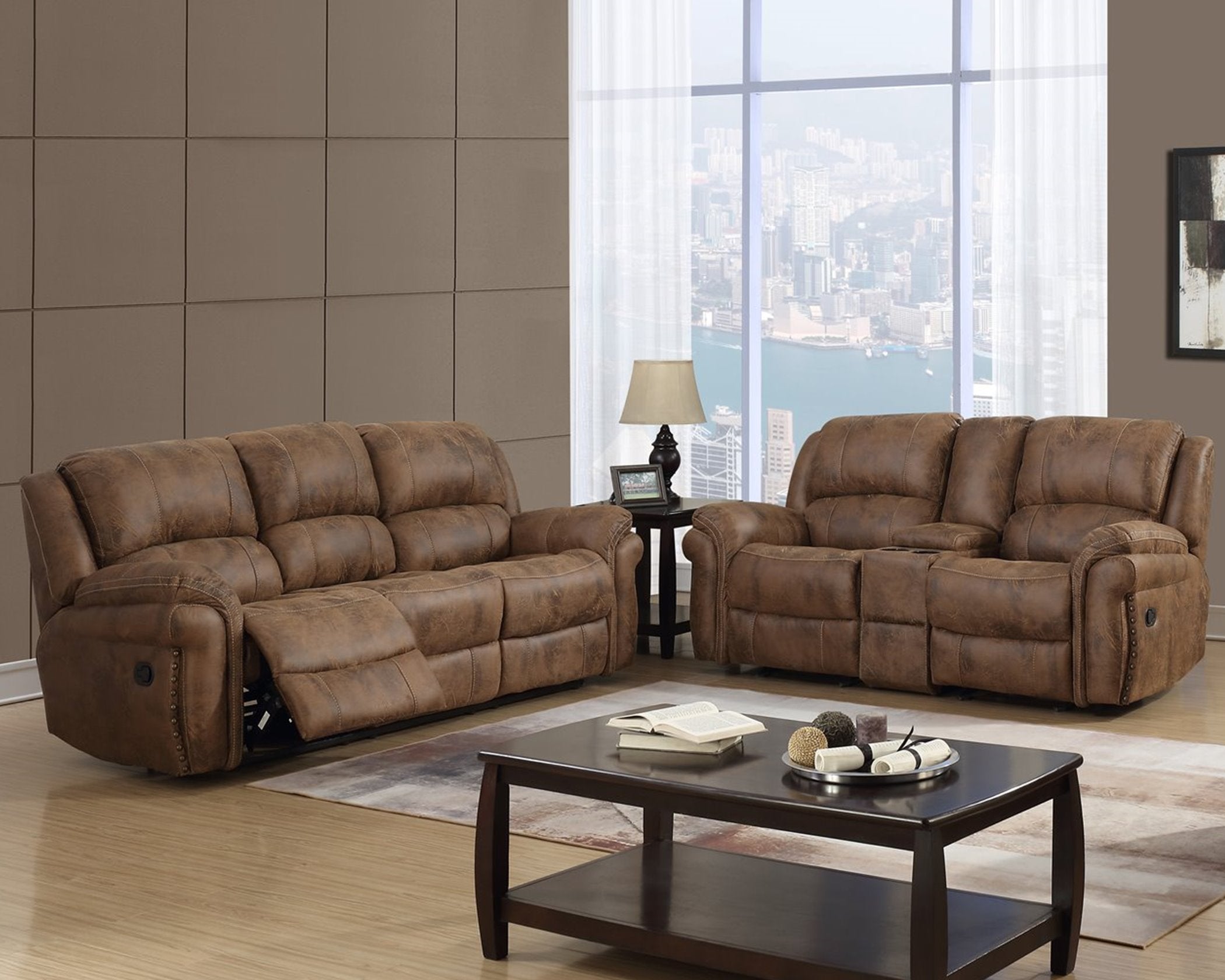 U0903 Saddle Manual recline Sofa and Loveseat