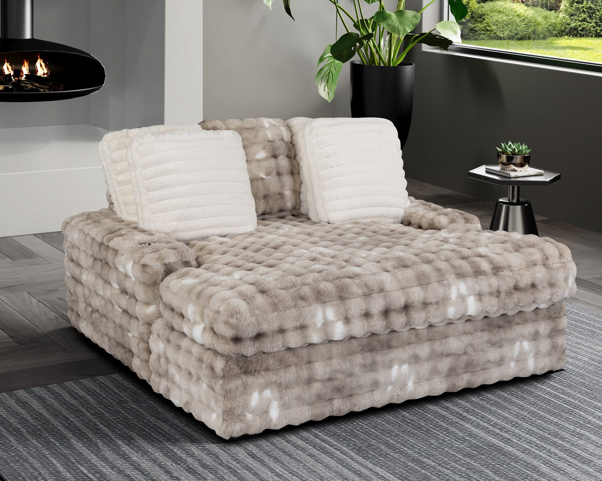 U8292 Marble Grey Love Chaise Lounge