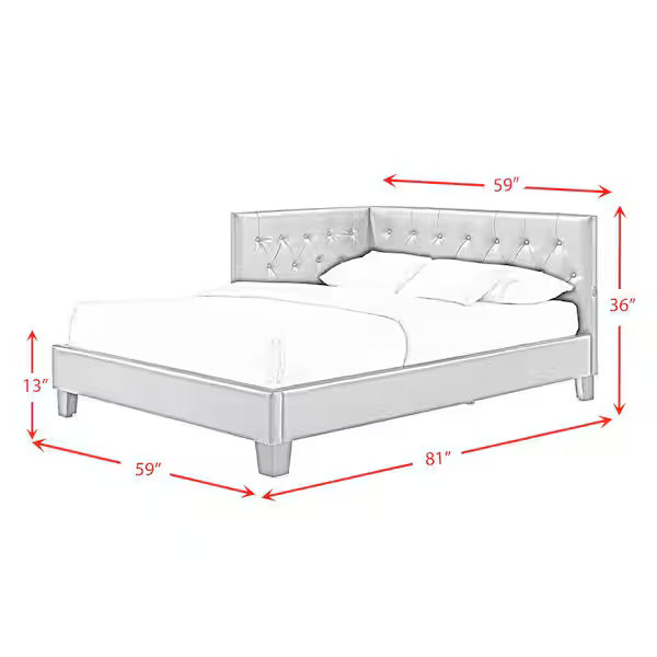 Julesburg Corner Full Bed in Brown PU