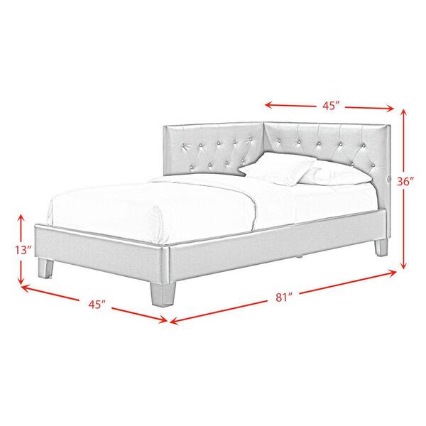 Julesburg Corner Twin Bed in Brown PU