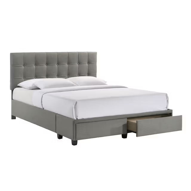 Elements International Hacienda Queen Storage Bed in Tacoma Grey CM 003 UHC3262QBE