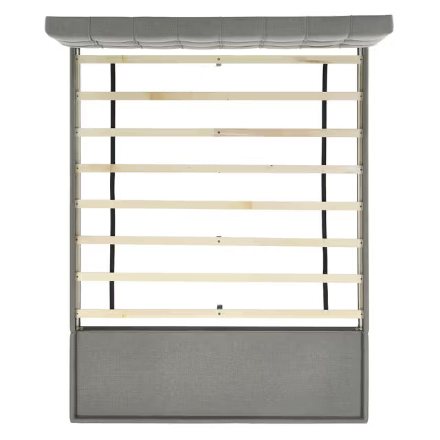 Elements International Hacienda Queen Storage Bed in Tacoma Grey CM 003 UHC3262QBE