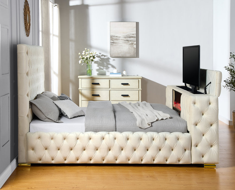 Future Beige Platform Bed - Queen or King