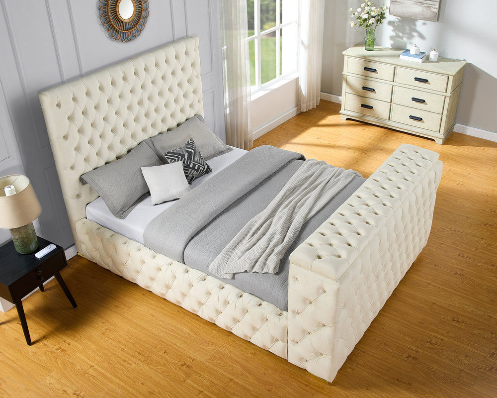 Future Beige Platform Bed - Queen or King