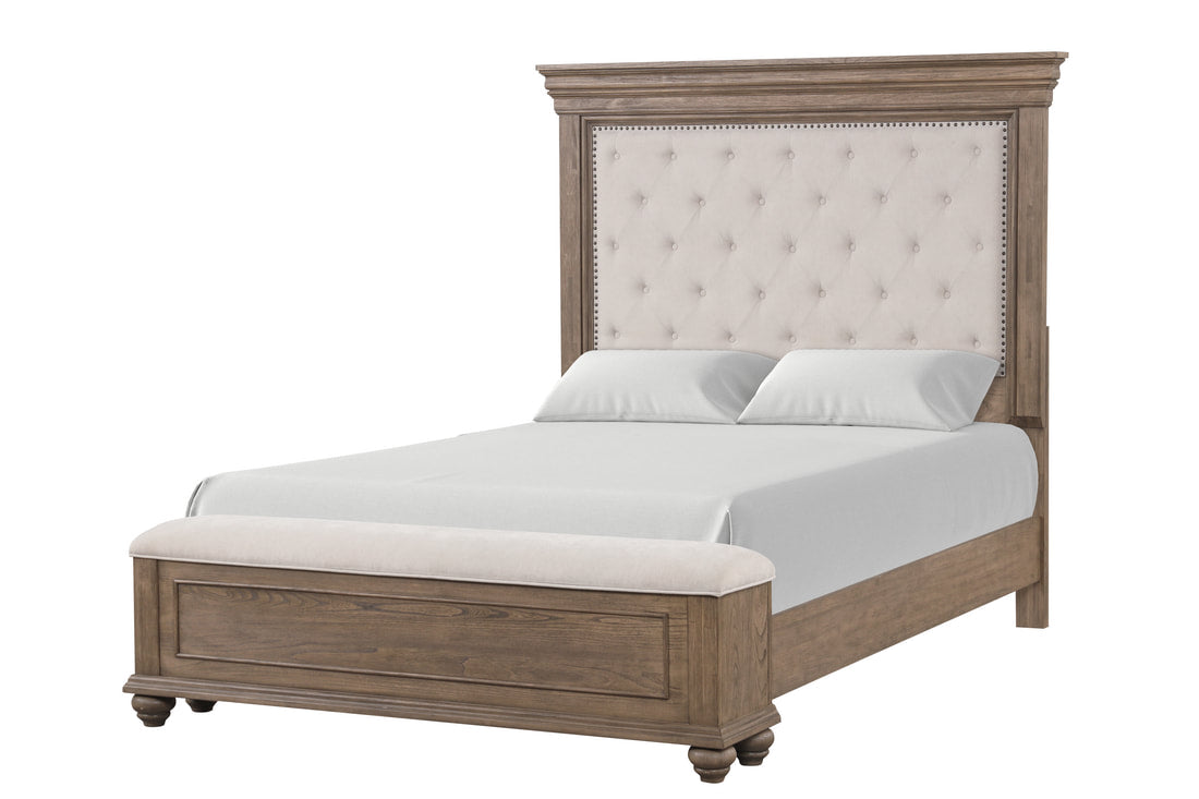 San Jacinto Storage Bench Complete 6 Piece Queen or King Bedroom Set - Bed, 2 Nightstands, Dresser, Mirror & Chest