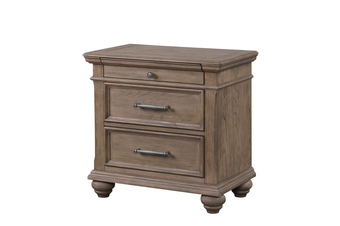 San Jacinto Storage Bench Complete 6 Piece Queen or King Bedroom Set - Bed, 2 Nightstands, Dresser, Mirror & Chest