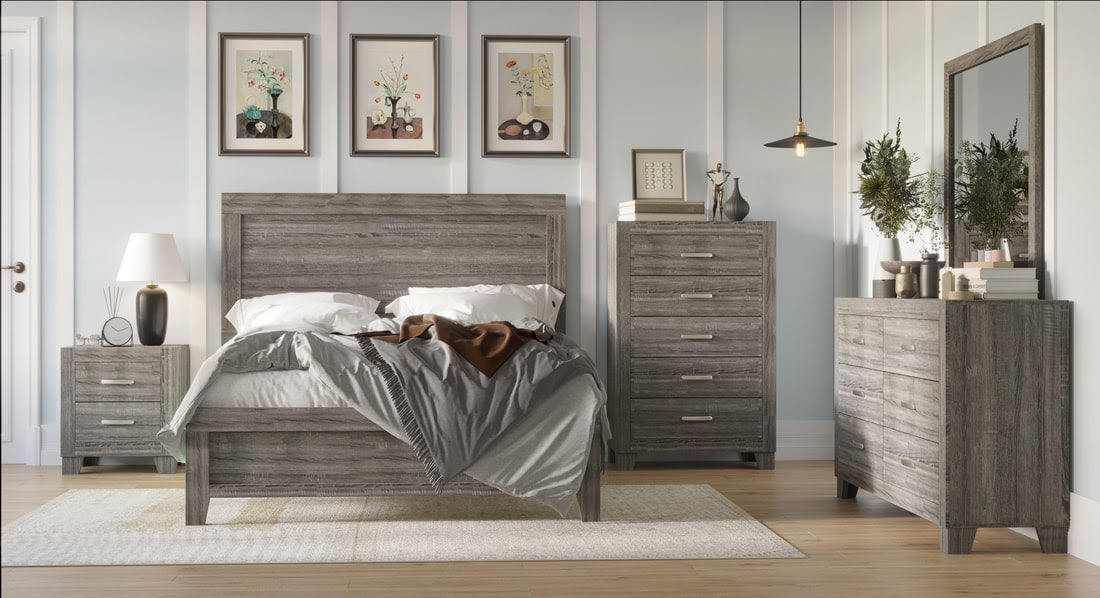 HH3600 Gray - 5pc Queen or King Bedroom Set