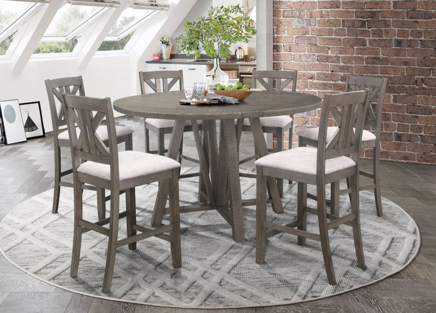 Athens 7-piece Counter Height Dining Set Barn Grey 109858-S7